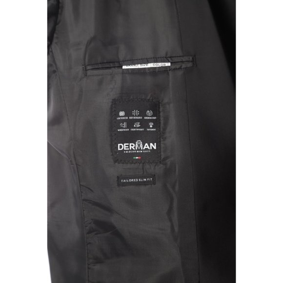 Derman Black Gold Floral Patterned Glitter Luxury 2 Piece Tuxedo - Picture 6 of 6